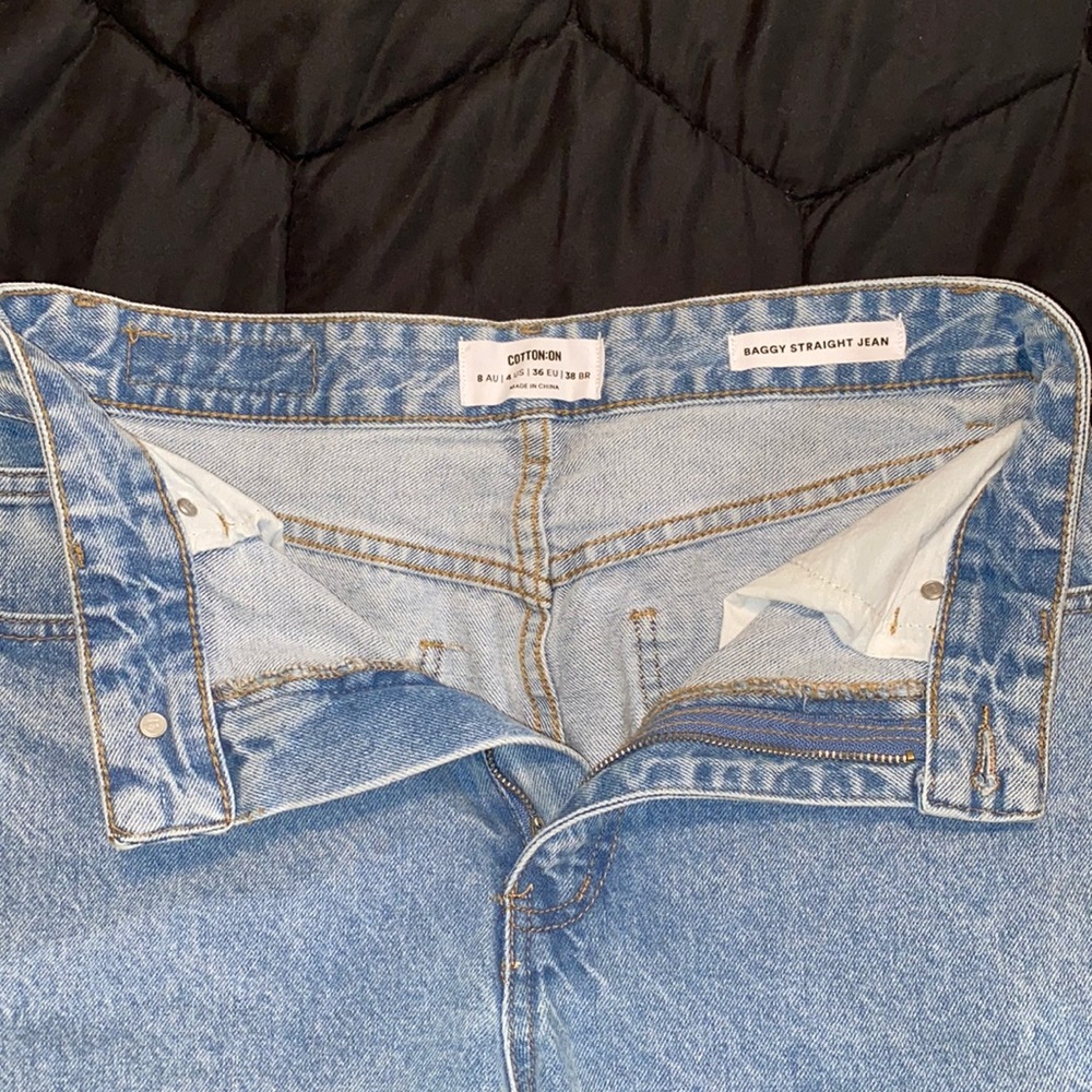 Cotton on straight baggy light wash jeans